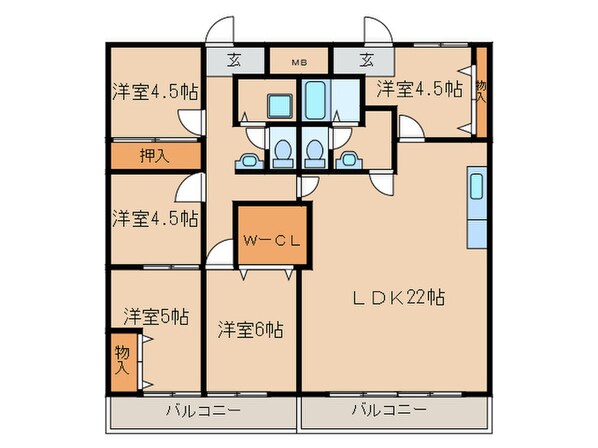 ＯＳ・ＳＫＹﾚｼﾞﾃﾞﾝｽﾋﾙｽﾞ向台の物件間取画像